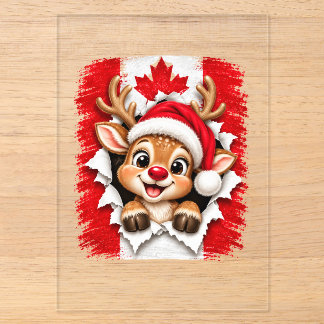 Invitaciones Acrílicas Reno canadiense de Navidad