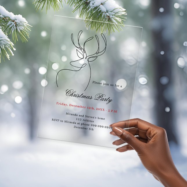 Invitaciones Acrílicas Renos abstractos Fiesta de Navidades helados moder (Subido por el creador)