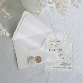Invitaciones Acrílicas Resumen Elegante Boda simple