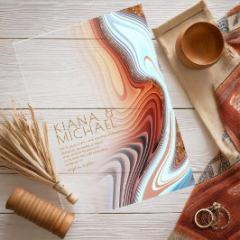 Invitaciones Acrílicas Resumen Purpurina Strata Boda SW ID903