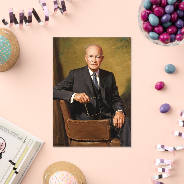 Invitaciones Acrílicas Retrato de Dwight Eisenhower Presidente de la Casa (Insitu (Celebración))