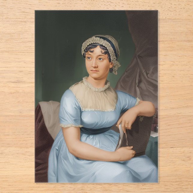 Invitaciones Acrílicas retrato de Jane Austen (Anverso)