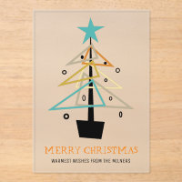 Retro Resumen Árbol de Navidad Mid Century Moderno