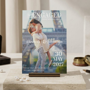Invitaciones Acrílicas Revista de Fotos Moderna de Moda para Salvar la Fe
