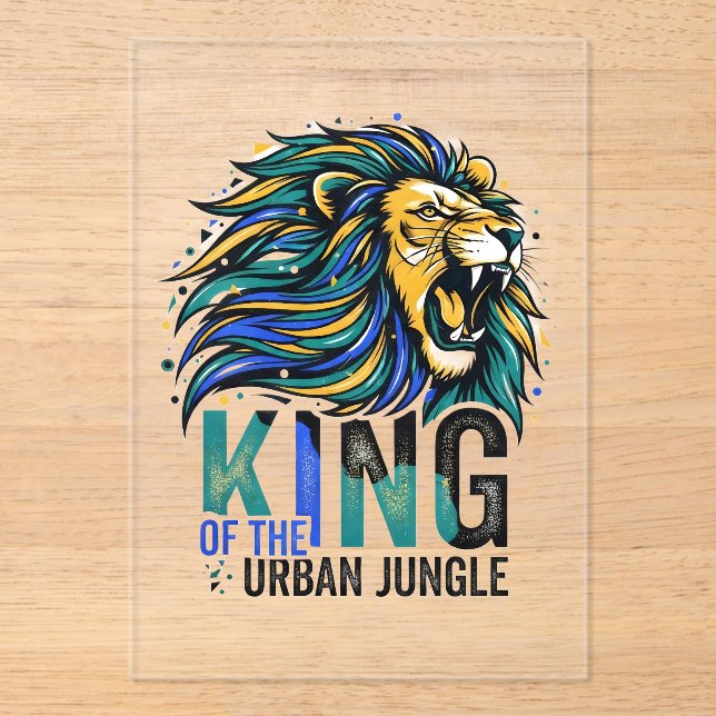 Invitaciones Acrílicas Rey de la Jungla Urbana (Anverso)