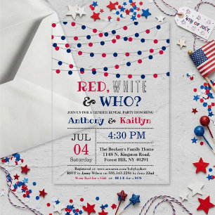 Invitaciones Acrílicas ¿Rojo, Blanco y Quién? Fiesta de Revelación de Gén