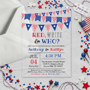 Invitaciones Acrílicas ¿Rojo, Blanco y Quién? Fiesta de Revelación de Gén