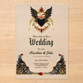 Invitaciones Acrílicas Romance gótico, en las sombras del amor