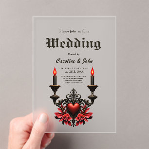 Invitaciones Acrílicas Romance gótico: Pasión oculta.
