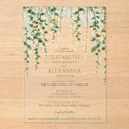 Invitaciones Acrílicas Romantic Greenery Garland Wedding Invitation