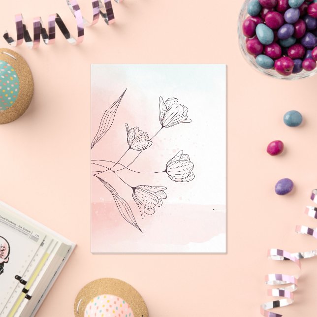 Invitaciones Acrílicas Romántico Acrílico Floral Elegante de Acuarela Ros (Insitu (Celebración))