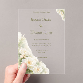 Invitaciones Acrílicas Rosa elegante moderna