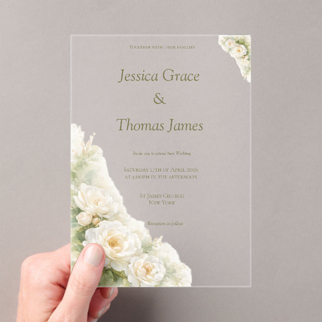 Invitaciones Acrílicas Rosa elegante moderna (Insitu (portátil))