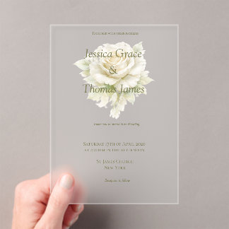 Invitaciones Acrílicas Rosa elegante moderna