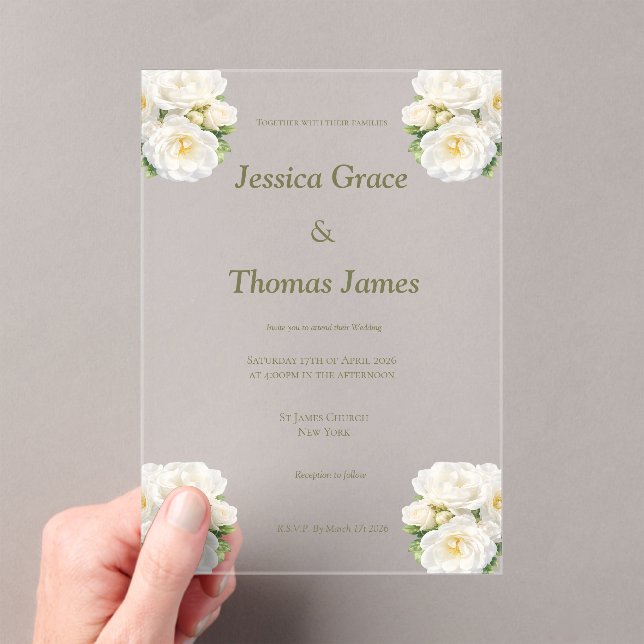Invitaciones Acrílicas Rosa elegante moderna (Insitu (portátil))