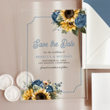 Rosas Azules Polvorientas Girasoles Boda Guardar l