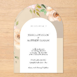 Invitaciones Acrílicas Rosas bohemios de Rubor Boda acuarela floral