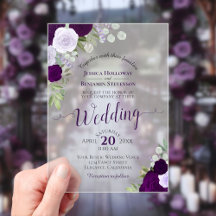 Rosas de Acuarela Moradas Elegantes Boda Boho