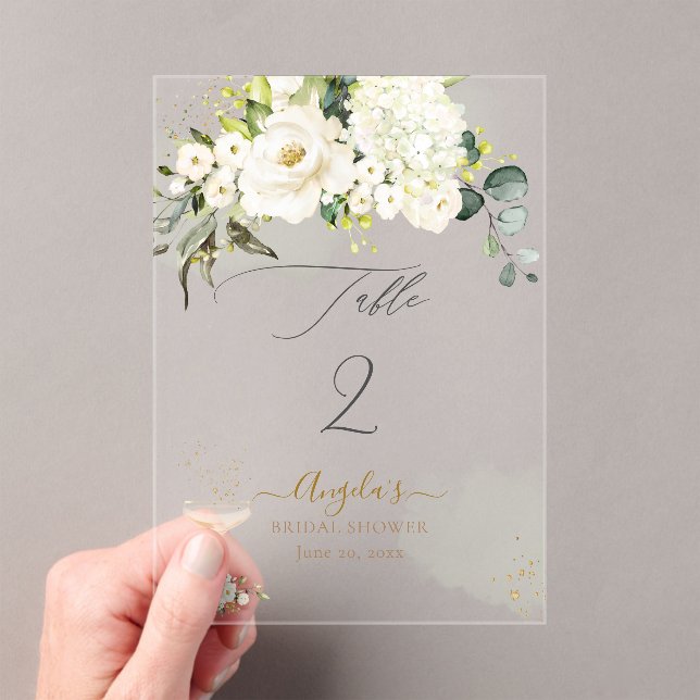 Invitaciones Acrílicas Rosas de PixDezines H2 Alabaster Hydrangea (Insitu (portátil))
