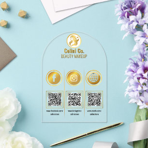 Invitaciones Acrílicas Rótulo de medios sociales de Beauty QR Code - Mult