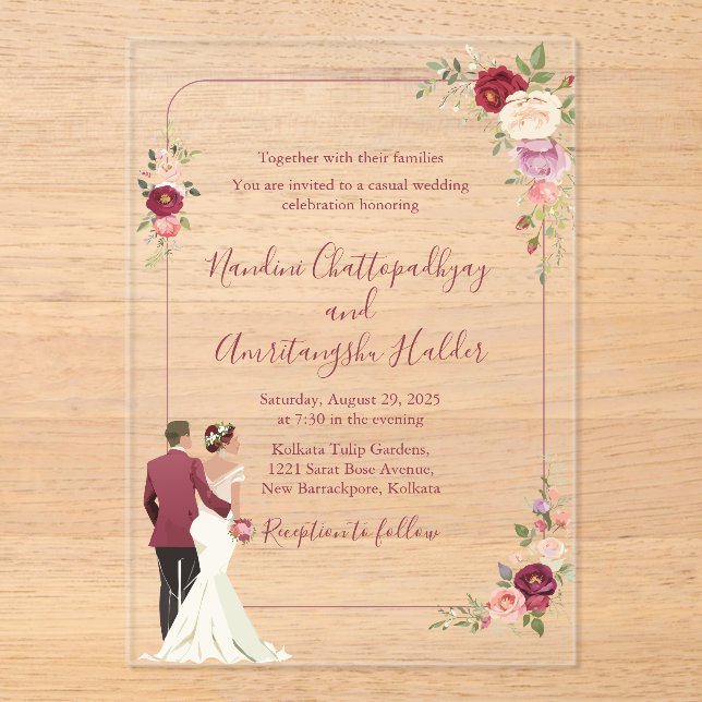 Invitaciones Acrílicas Rótulo Pedestal (Anverso)