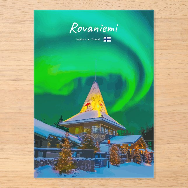 Invitaciones Acrílicas Rovaniemi, Finlandia (Anverso)