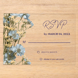 Invitaciones Acrílicas RSVP de boda clásico elegante floral