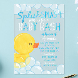 Invitaciones Acrílicas Rubber Duck Baby Shower Frosted Acrylic Invitation