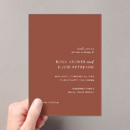 Invitaciones Acrílicas Rustic Copper Editorial Modern Wedding