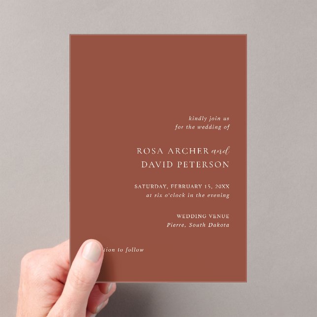 Invitaciones Acrílicas Rustic Copper Editorial Modern Wedding (Insitu (portátil))
