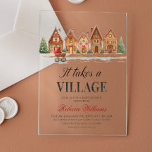 Rustic Stroller Village alberga Baby Shower de inv