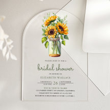 Rustic Sunflowers Mason Jar Bridal Shower