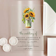 Rustic Sunflowers Mason Jar Wedding