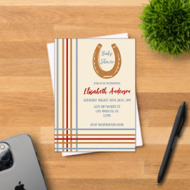 Invitaciones Acrílicas Rustic Western Horseshoe Baby Shower