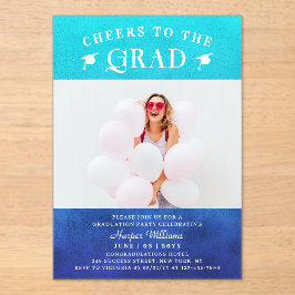 Invitaciones Acrílicas Saludos A La Grad Moderna Foto Azul