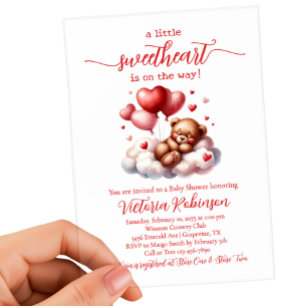 Invitaciones Acrílicas San Valentín de género Baby Shower neutro