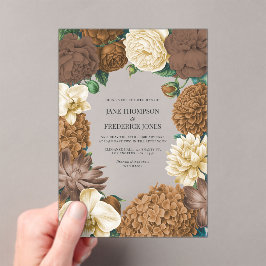 Invitaciones Acrílicas Sand Dune, Copper Glow & Hazelnut Cream Wedding