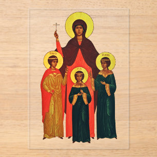 Invitaciones Acrílicas Santa Sofía y sus hijas Las Virtudes Eternas