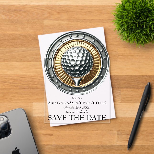 Invitaciones Acrílicas Save The Date Acrylic Golf Invitation (Insitu (Tarjeta de Invitación))