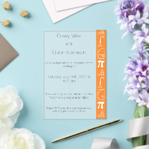 Invitaciones Acrílicas Se Suma en Naranja Acrílico de Boda 
