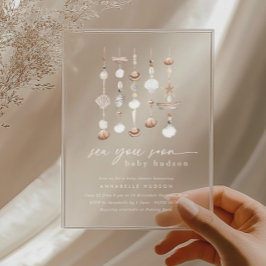 Invitaciones Acrílicas Sea You Pronto Boho Beach Baby Shower