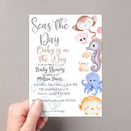 Invitaciones Acrílicas Seas the Day Baby Shower Invitation 