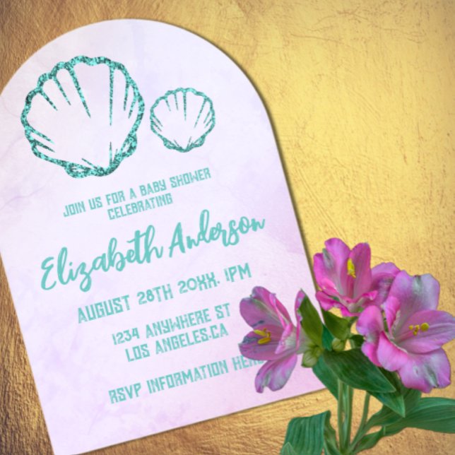 Invitaciones Acrílicas Seashell Baby Shower (Subido por el creador)
