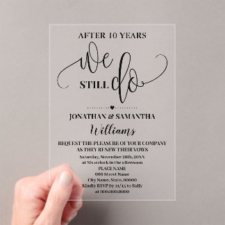 Invitaciones Acrílicas Seguimos cumpliendo el Aniversario del Boda Minima