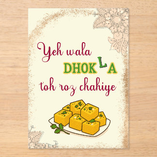Invitaciones Acrílicas Señal de comida de boda india paquistaní Desi Mehn