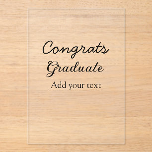 Invitaciones Acrílicas Sencillas felicitaciones mínimas graduación añadir