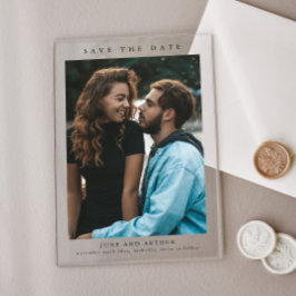 Invitaciones Acrílicas Sencillo Ahorro de Fecha de Boda con Foto