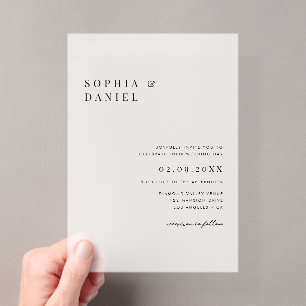 Invitaciones Acrílicas Sencillo Clásico Minimalista Presupuesto Helado Bo