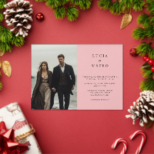 Invitaciones Acrílicas Sencillo Foto de Boda Español Moderna Helada
