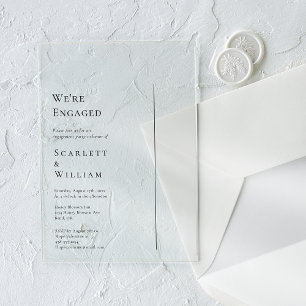 Invitaciones Acrílicas Sencillo Moderno Minimal Estamos Comprometidos
